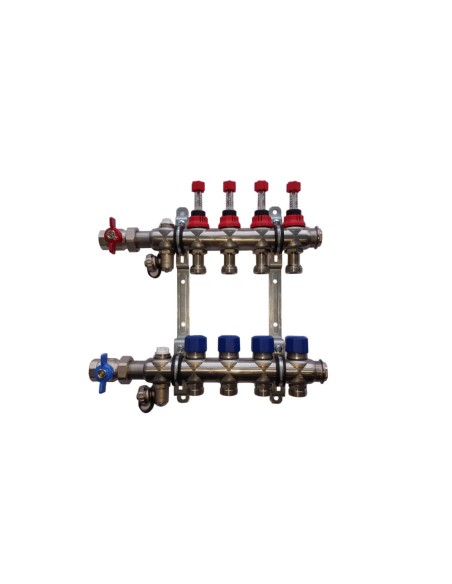 Ensemble répartiteur acier 7 circuits sans raccord