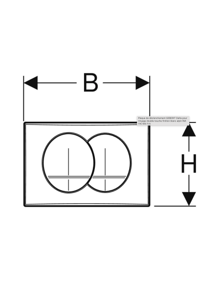 Plaque de déclenchement GEBERIT Delta pour rinçage double touche finition blanc alpin Réf. 115.100.11.5