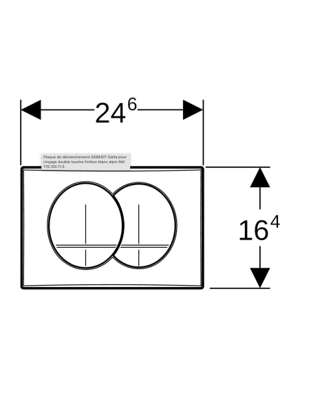 Plaque de déclenchement GEBERIT Delta pour rinçage double touche finition blanc alpin Réf. 115.100.11.5